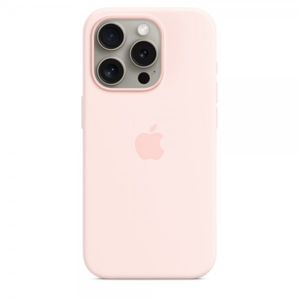Apple Original iPhone 15 Pro Cover Silikone MagSafe Lys Rosa