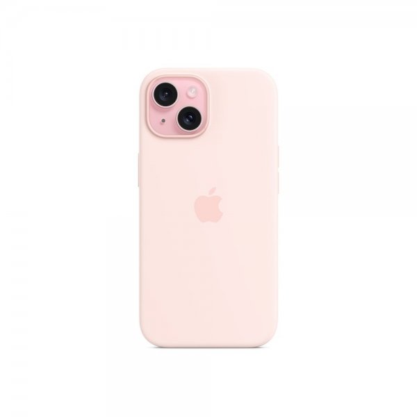 Apple Original iPhone 15 Cover Silikone Cover MagSafe Lyserød