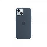 Apple Original iPhone 15 Cover Silikone Cover MagSafe Stormblå