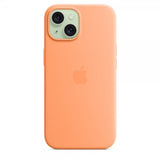 Apple Original iPhone 15 Cover Silikone MagSafe Orange Sorbet