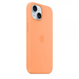 Apple Original iPhone 15 Cover Silikone MagSafe Orange Sorbet