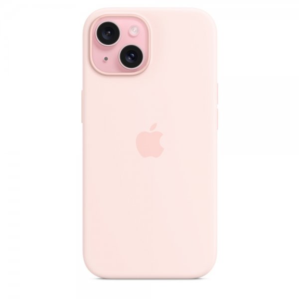 Apple Original iPhone 15 Cover Silikone MagSafe Lys Rosa