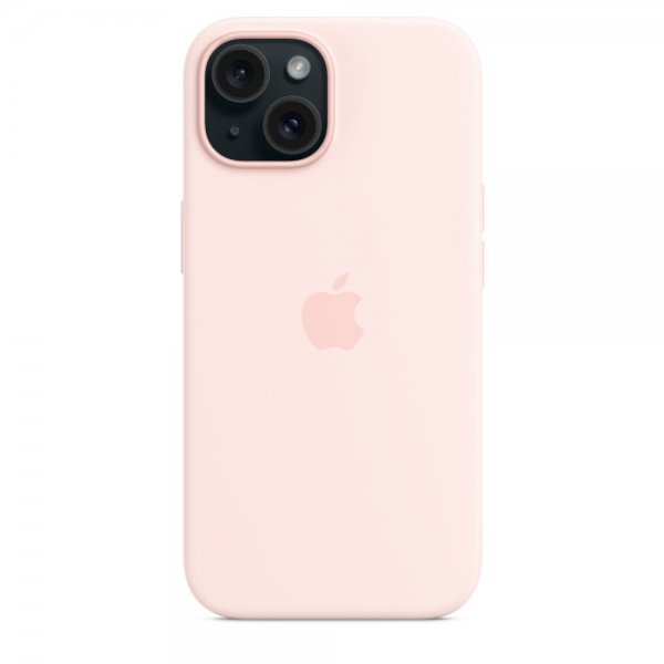Apple Original iPhone 15 Cover Silikone MagSafe Lys Rosa