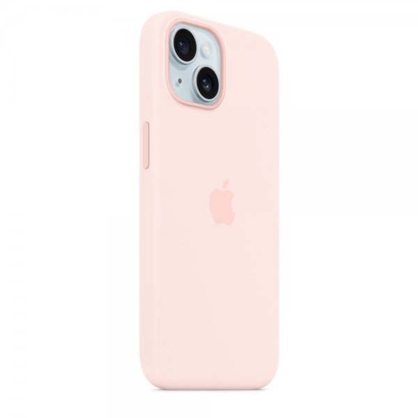 Apple Original iPhone 15 Cover Silikone MagSafe Lys Rosa