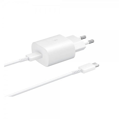 Samsung Original Vægoplader 25W med Type C til Type C-kabel Hvid