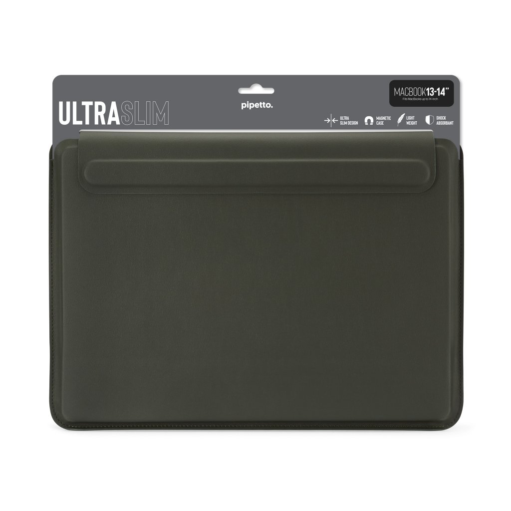 Pipetto Ultra Slim Laptop Sleeve 13/14" Mørkegrøn