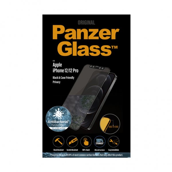 PanzerGlass iPhone 12/iPhone 12 Pro Skærmbeskyttelse Edge-to-Edge Privacy