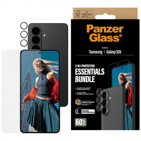 PanzerGlass Samsung Galaxy S26 Skærmbeskytter og Kamerabeskyttelse 2-i-1 Bundle