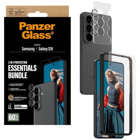 PanzerGlass Samsung Galaxy S26 Skærmbeskytter og Kamerabeskyttelse 2-i-1 Bundle