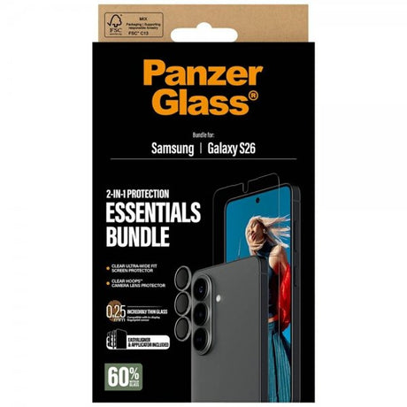 PanzerGlass Samsung Galaxy S26 Skærmbeskytter og Kamerabeskyttelse 2-i-1 Bundle