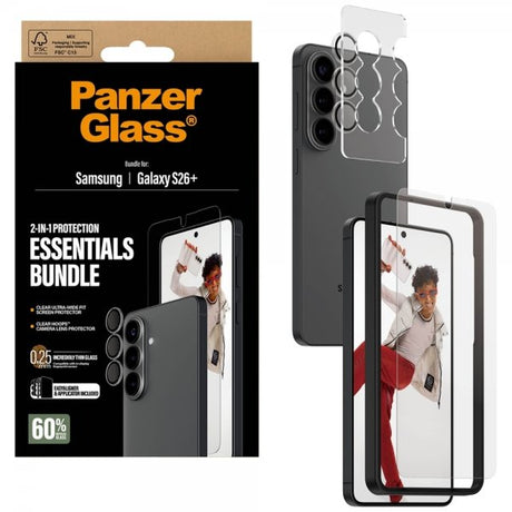PanzerGlass Samsung Galaxy S26 Plus Skærmbeskyttelse og Kamerabeskyttelse 2-i-1 Bundle