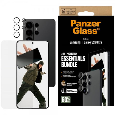 PanzerGlass Samsung Galaxy S26 Ultra Skærmbeskyttelse og Kamerabeskyttelse 2-i-1 Sæt