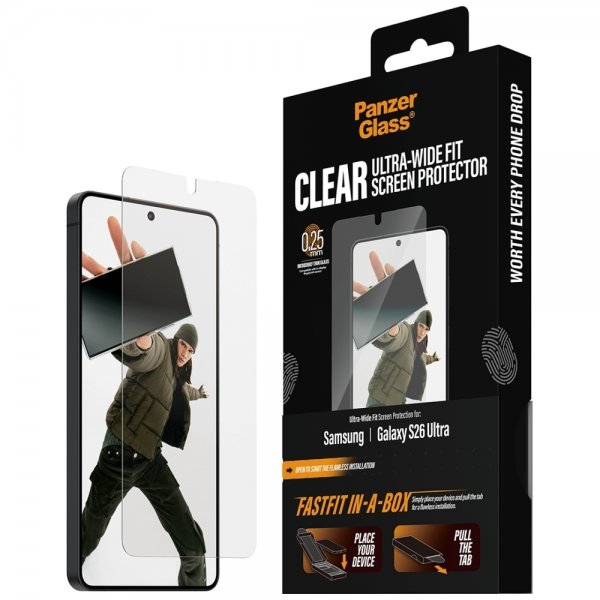 PanzerGlass Samsung Galaxy S26 Ultra Skærmbeskyttelse Fastfit In-a-Box