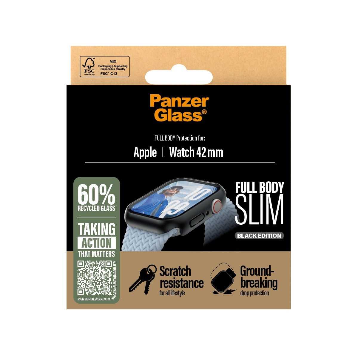 PanzerGlass Apple Watch 42mm (Series 10/11) Cover med Skærmbeskytter Full Body Sort