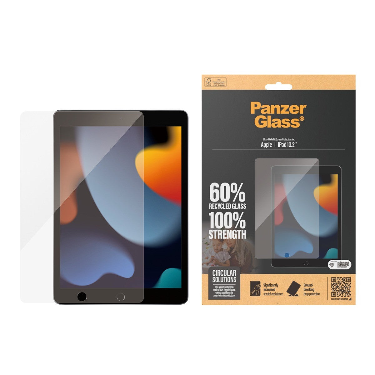 PanzerGlass iPad 10.2 (gen 7/8/9) Skærmbeskytter Ultra-Wide Fit