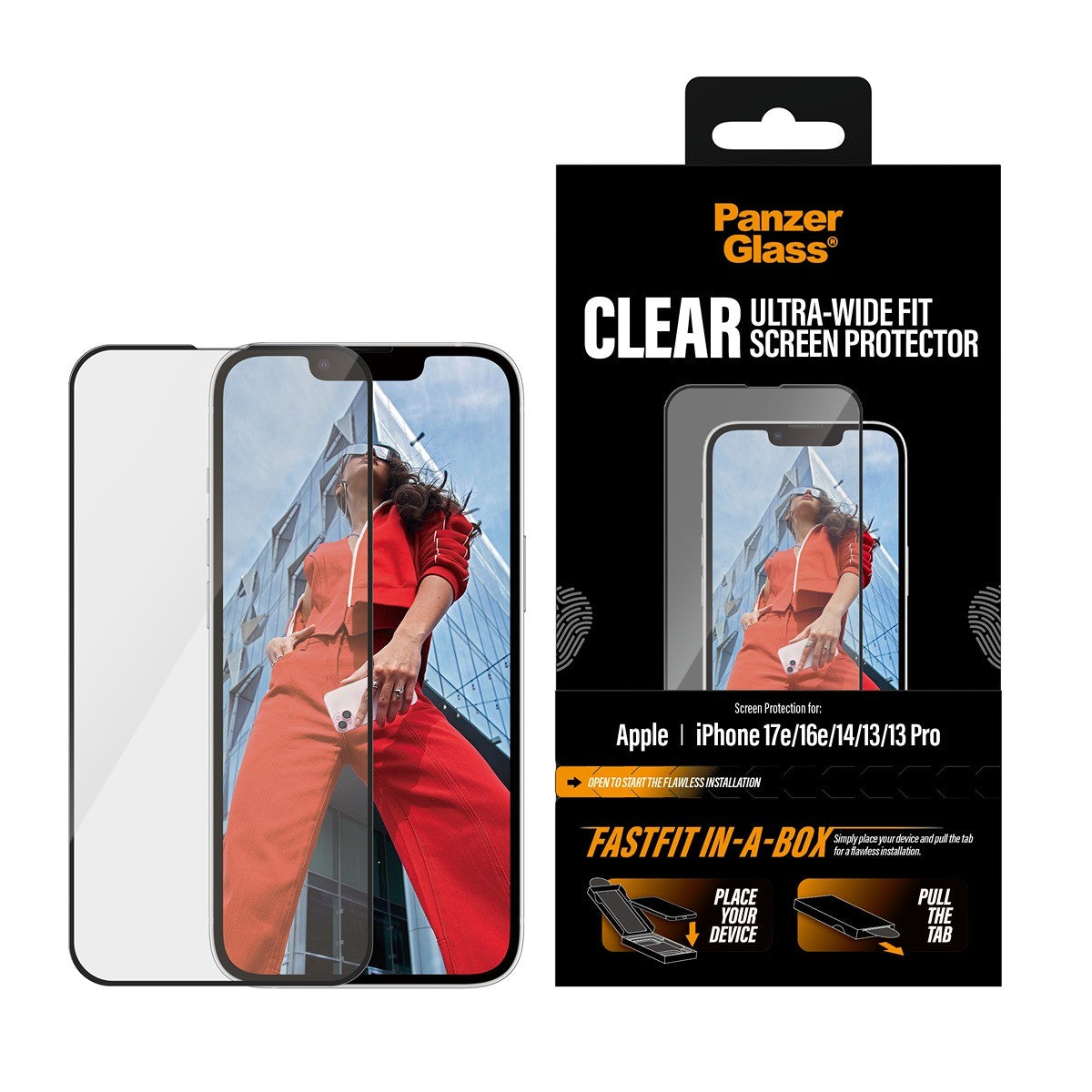 PanzerGlass iPhone 13/13 Pro/14/16e/17e Skærmbeskytter Ultra-Wide Fit Fastfit