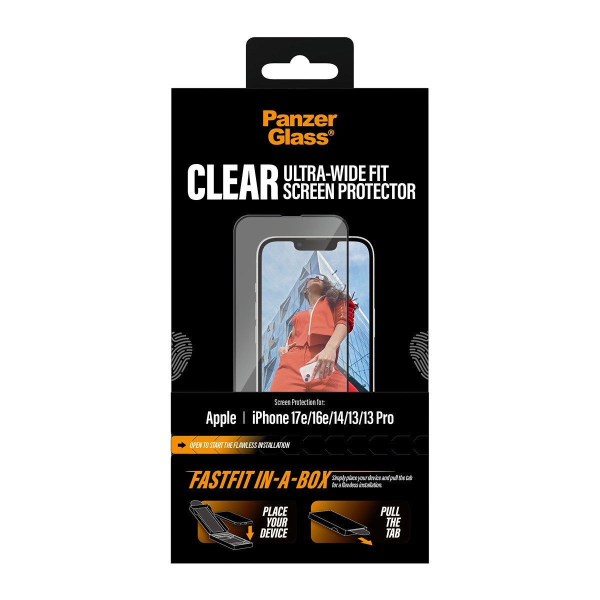 PanzerGlass iPhone 13/13 Pro/14/16e/17e Skærmbeskytter Ultra-Wide Fit Fastfit