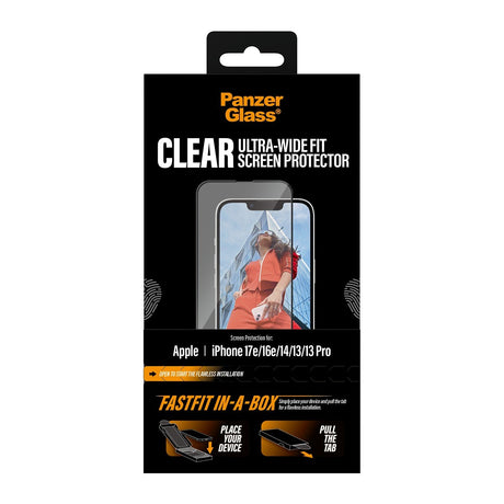 PanzerGlass iPhone 13/13 Pro/14/16e/17e Skærmbeskytter Ultra-Wide Fit Fastfit