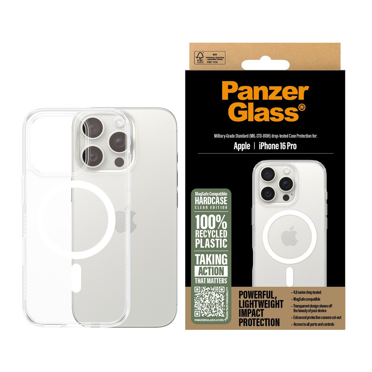 PanzerGlass iPhone 16 Pro Cover HardCase MagSafe Klar