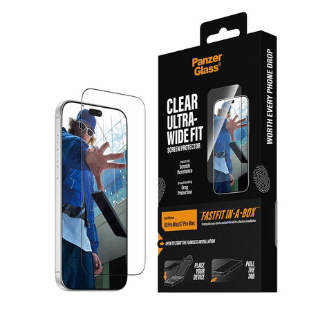 PanzerGlass iPhone 17 Pro Max/iPhone 18 Pro Max Skærmbeskytter Ultra-Wide Fit Clear Fastfit