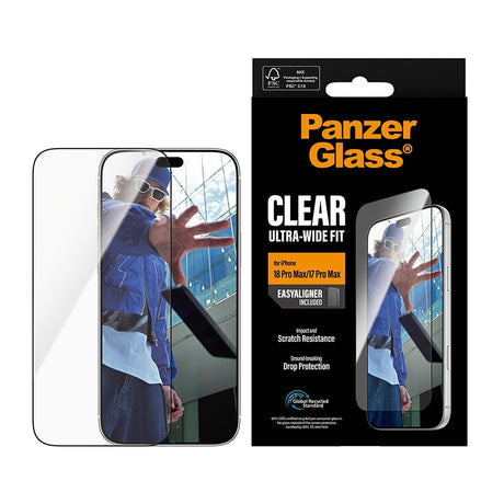 PanzerGlass iPhone 17 Pro Max/iPhone 18 Pro Max Skærmbeskytter Ultra-Wide Fit EasyAligner