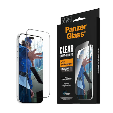 PanzerGlass iPhone 17 Pro Max/iPhone 18 Pro Max Skærmbeskytter Ultra-Wide Fit EasyAligner