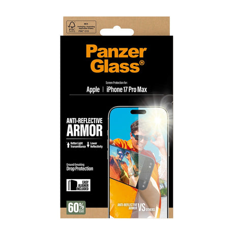 PanzerGlass iPhone 17 Pro Max Skærmbeskytter Ultra-Wide Fit Anti-reflective EasyAligner