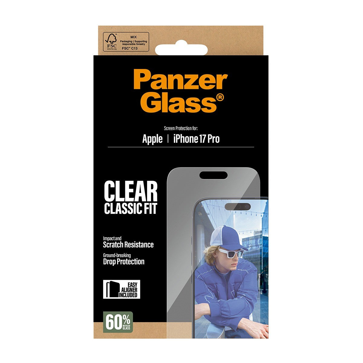 PanzerGlass iPhone 17 Pro Skærmbeskytter Classic Fit EasyAligner