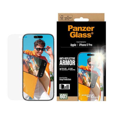 PanzerGlass iPhone 17 Pro Skærmbeskytter Ultra-Wide Fit Anti-reflective EasyAligner