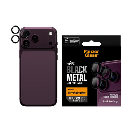 PanzerGlass iPhone 18 Pro/iPhone 18 Pro Max Kameralinsebeskytter Hoops Sort