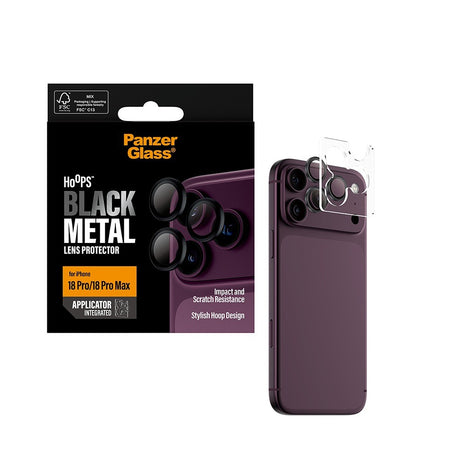 PanzerGlass iPhone 18 Pro/iPhone 18 Pro Max Kameralinsebeskytter Hoops Sort