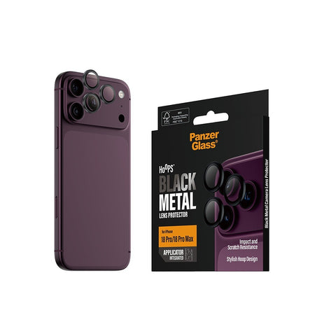PanzerGlass iPhone 18 Pro/iPhone 18 Pro Max Kameralinsebeskytter Hoops Sort