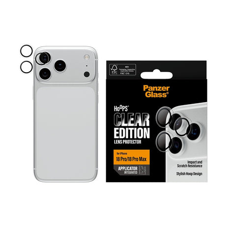 PanzerGlass iPhone 18 Pro/iPhone 18 Pro Max Kameralinsebeskytter Hoops Klar