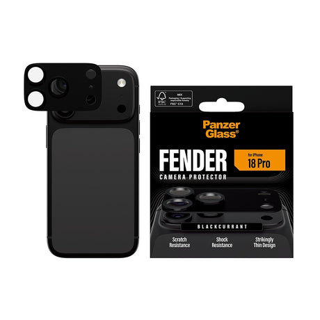 PanzerGlass iPhone 18 Pro Kameralinsebeskytter Fender Blackcurrant