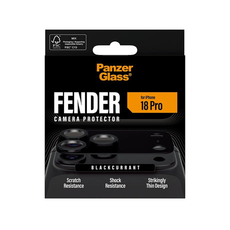 PanzerGlass iPhone 18 Pro Kameralinsebeskytter Fender Blackcurrant