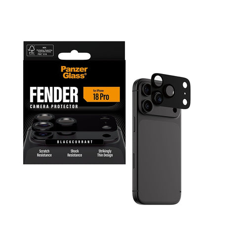 PanzerGlass iPhone 18 Pro Kameralinsebeskytter Fender Blackcurrant