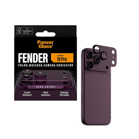 PanzerGlass iPhone 18 Pro Kameralinsebeskytter Fender Cherry