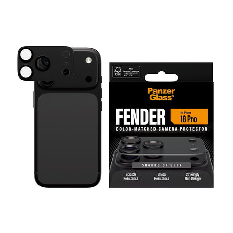 PanzerGlass iPhone 18 Pro Kameralinsebeskytter Fender Grå
