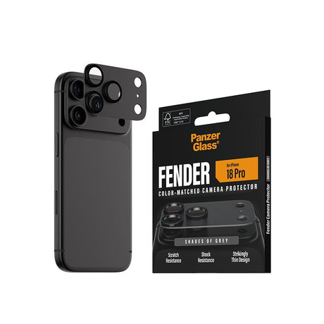 PanzerGlass iPhone 18 Pro Kameralinsebeskytter Fender Grå