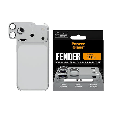 PanzerGlass iPhone 18 Pro Kameralinsebeskytter Fender Sølv