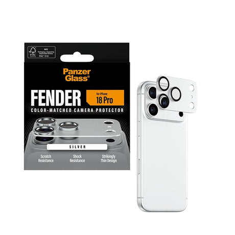 PanzerGlass iPhone 18 Pro Kameralinsebeskytter Fender Sølv