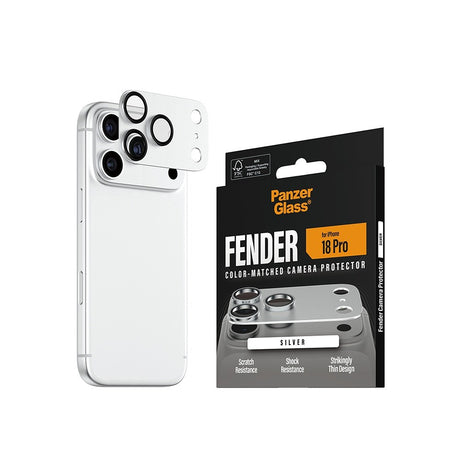 PanzerGlass iPhone 18 Pro Kameralinsebeskytter Fender Sølv