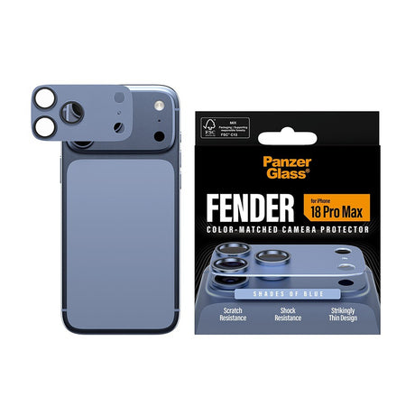 PanzerGlass iPhone 18 Pro Max Kameralinsebeskytter Fender Blå
