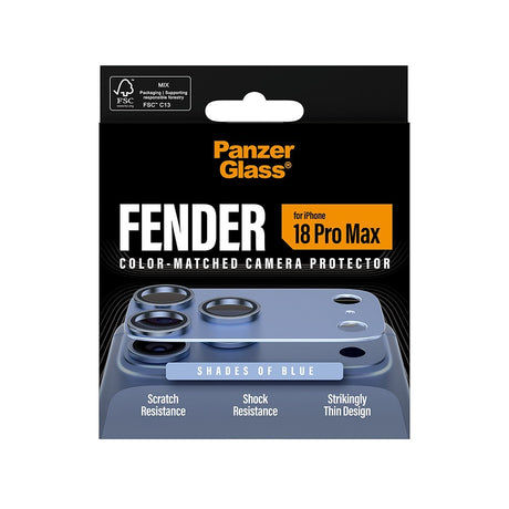 PanzerGlass iPhone 18 Pro Max Kameralinsebeskytter Fender Blå
