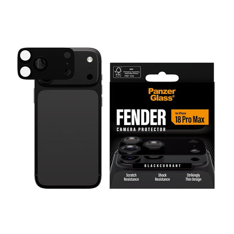 PanzerGlass iPhone 18 Pro Max Kameralinsebeskytter Fender Blackcurrant