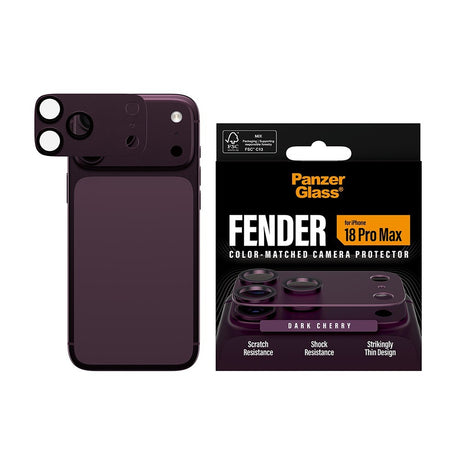 PanzerGlass iPhone 18 Pro Max Kameralinsebeskytter Fender Cherry