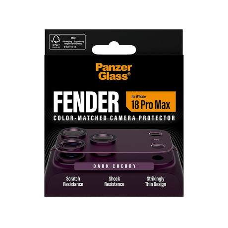 PanzerGlass iPhone 18 Pro Max Kameralinsebeskytter Fender Cherry