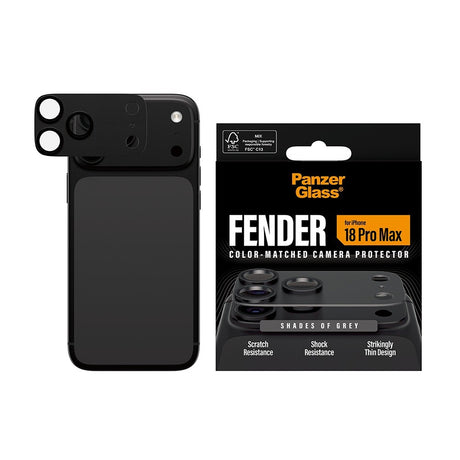 PanzerGlass iPhone 18 Pro Max Kameralinsebeskytter Fender Grå