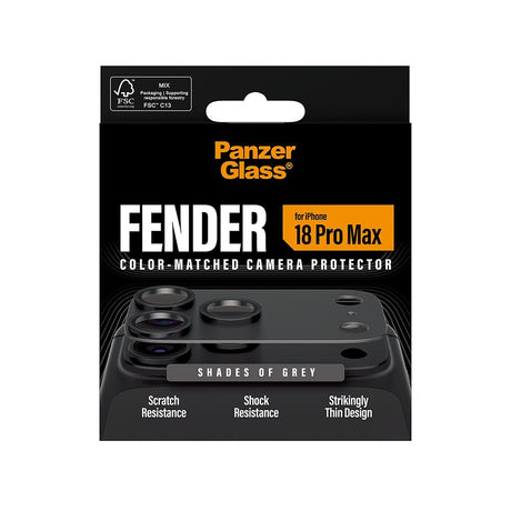 PanzerGlass iPhone 18 Pro Max Kameralinsebeskytter Fender Grå