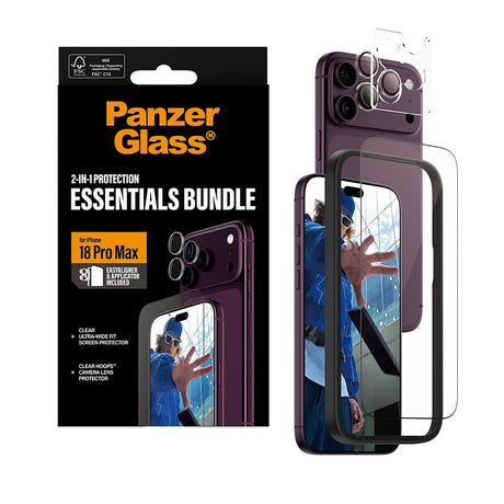 PanzerGlass iPhone 18 Pro Max Skærmbeskytter & Kameralinsebeskytter 2-in-1 Essentials Bundle